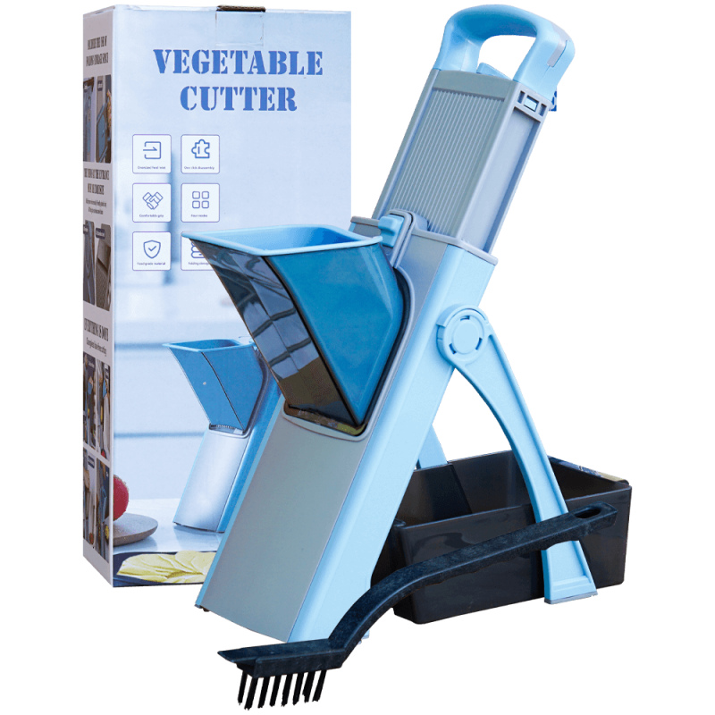 Feliator vertical multifunctional pentru legume si fructe cu recipiente si perie de curatare